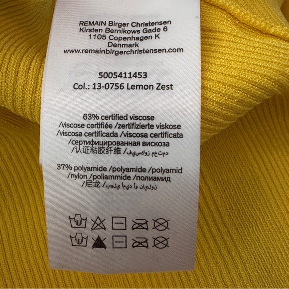 REMAIN Birger Christensen Yellow Ribbed Cardigan - Picture 6 of 10